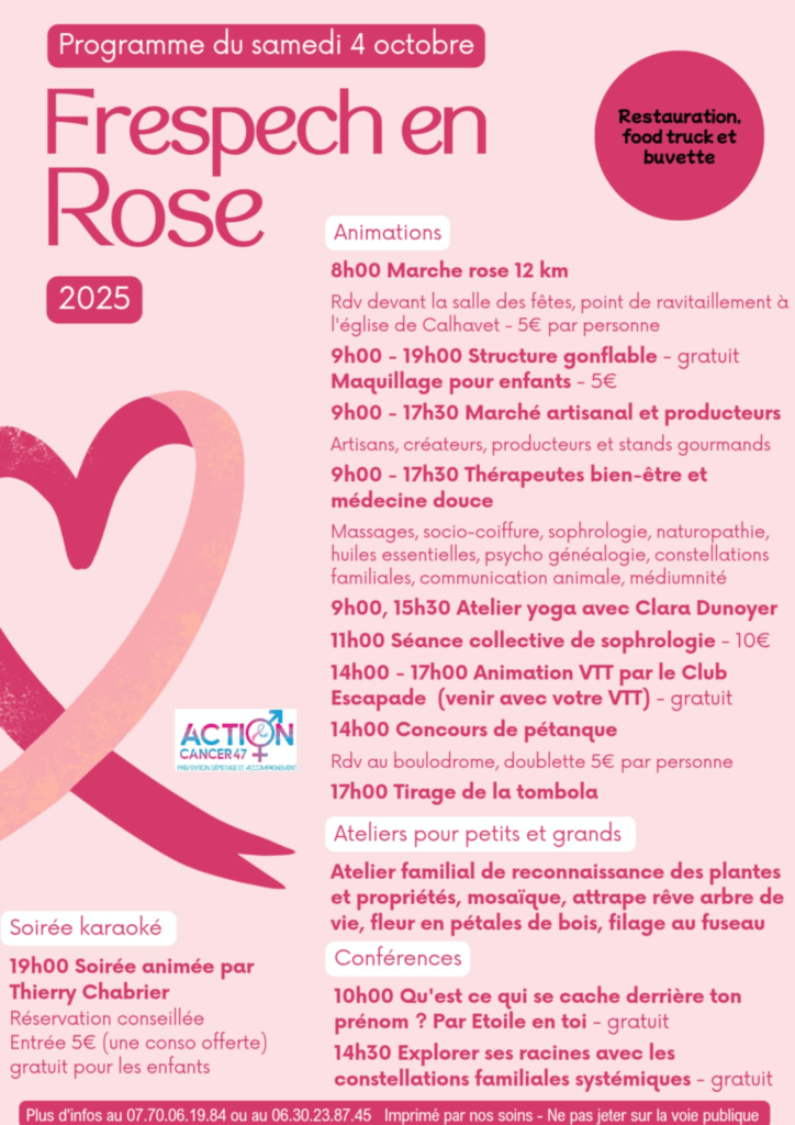 Le programme de la journée Octobre Rose 2025