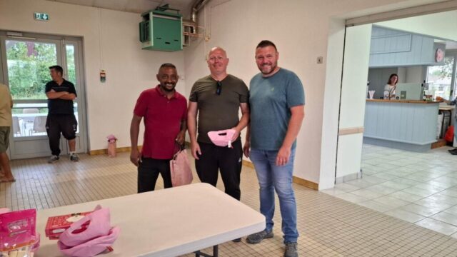 M. le Maire avec les gagnants du tournoi de pétanque